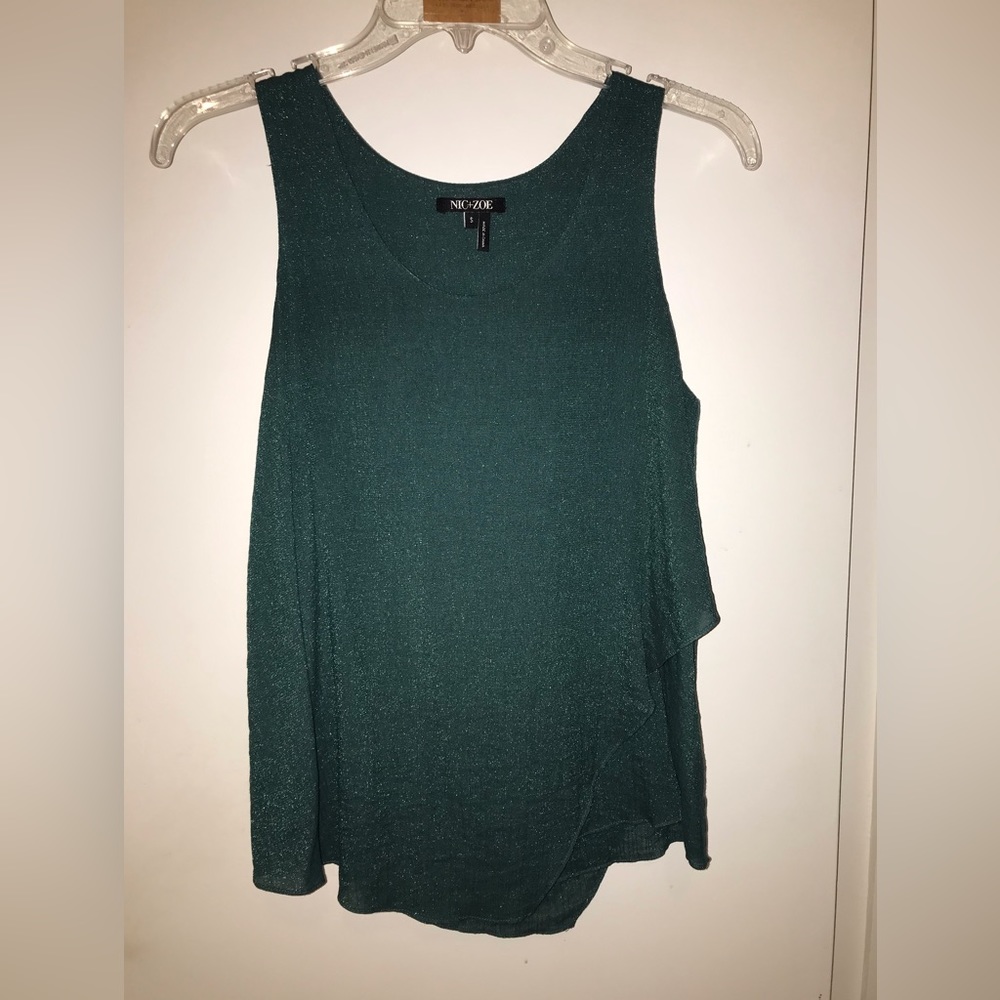 Nic+Zoe small teal top with shimmer
